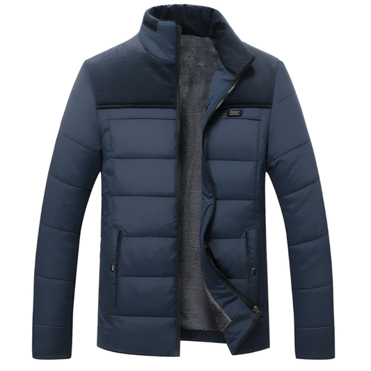 MEN’S WINTER QUILTED JACKET | STAND-UP COLLAR